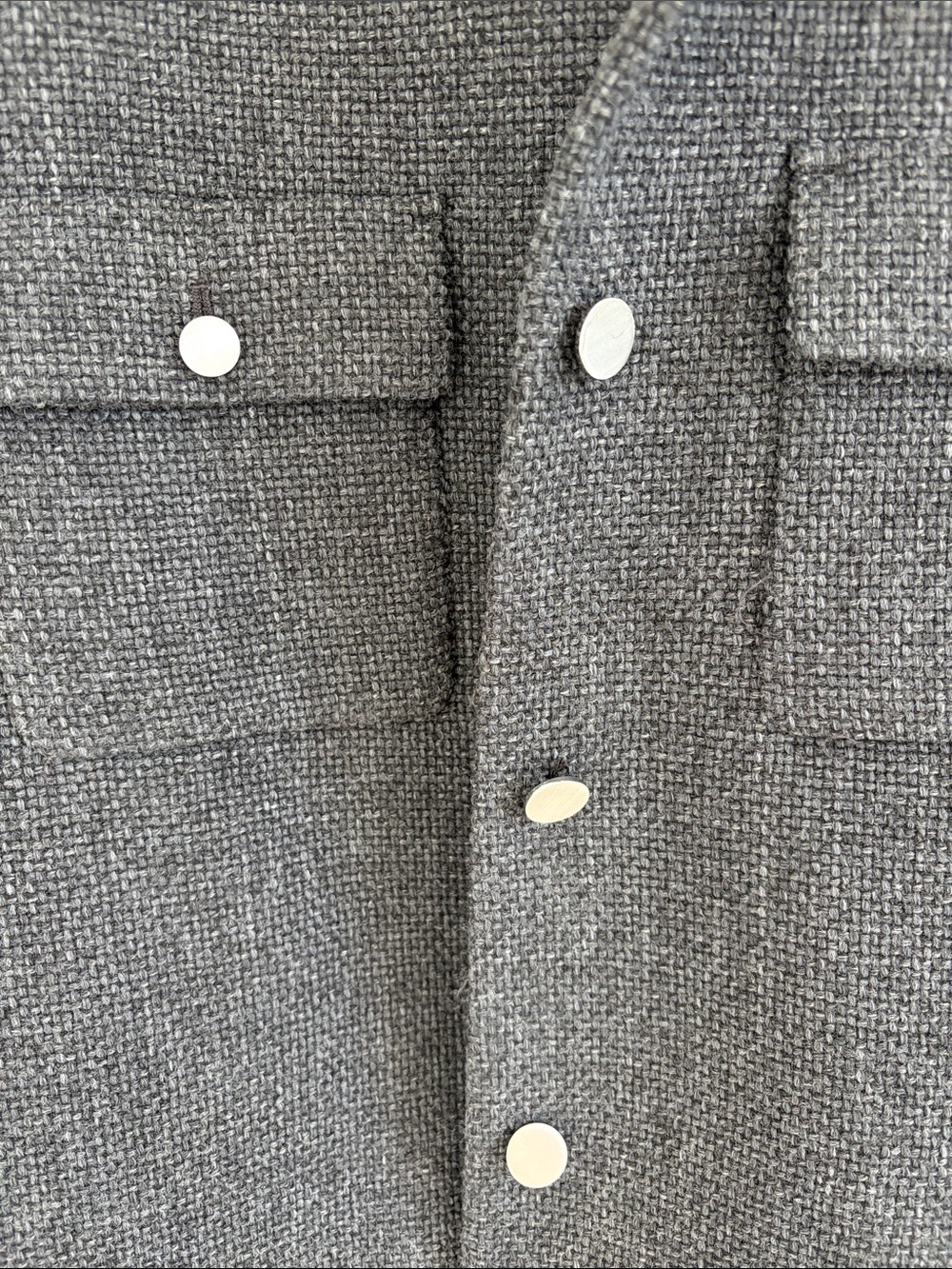 New Theory Charcoal Gray Boxy Wool-Blend Jacket - Picture 5 of 6